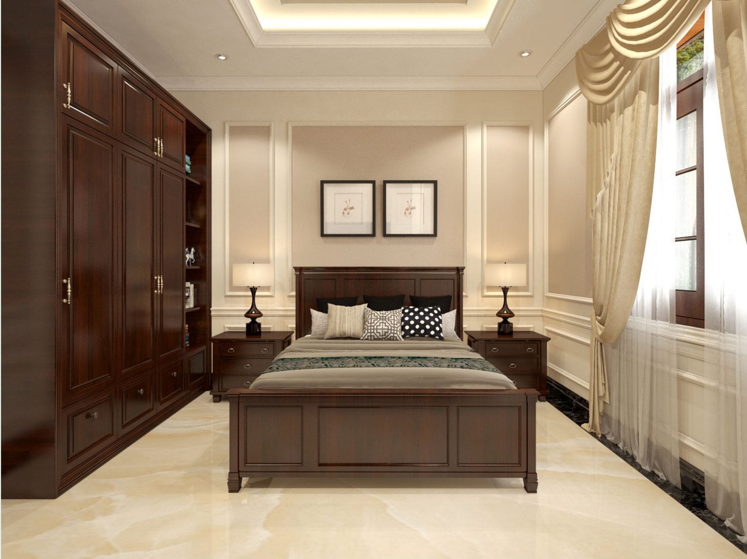 Thiết kế nội thất Tân Cổ Điển nhà chú Mạnh