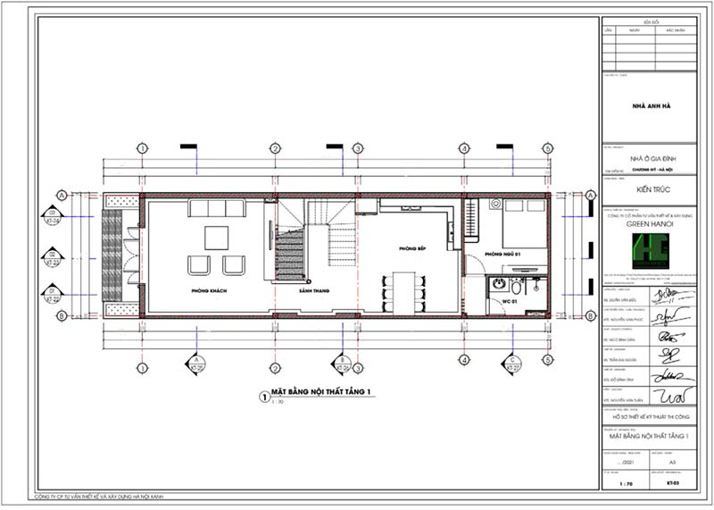 mặt bằng CAD nội thất tầng 1