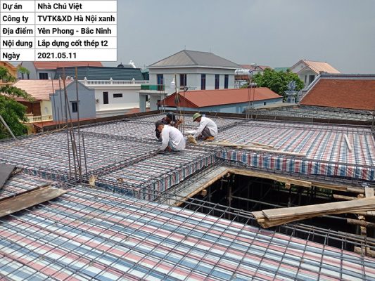 Bố trí thép sàn, đổ bê tông sàn
