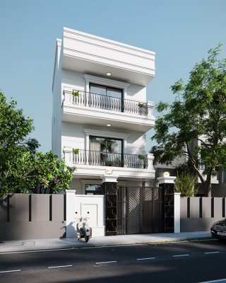 Xây nhà 3 tầng phong cách tân cổ điển