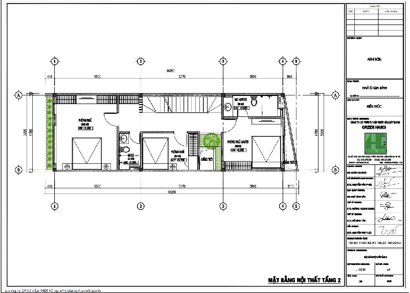 Dự án thiết kế nhà phố tại Gia Lâm - nhà anh Sơn 15 ảnh mặt bằng CAD tầng 2
