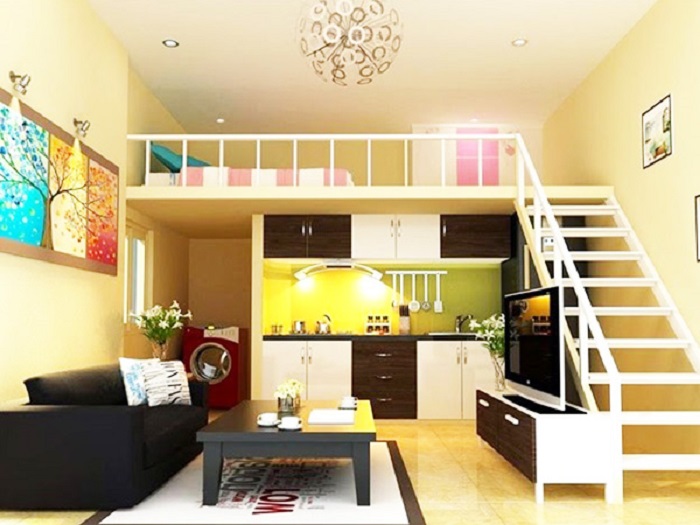 Sử dụng các tone màu sáng cùng nội thất đơn giản tạo nên không gian sống thoải mái, dễ chịu