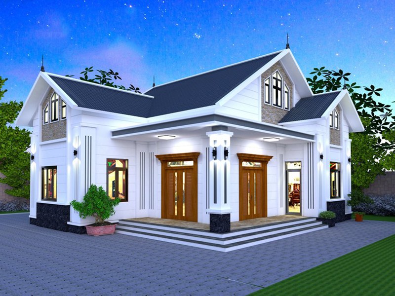 Nhà cấp 4 mái Thái chữ L