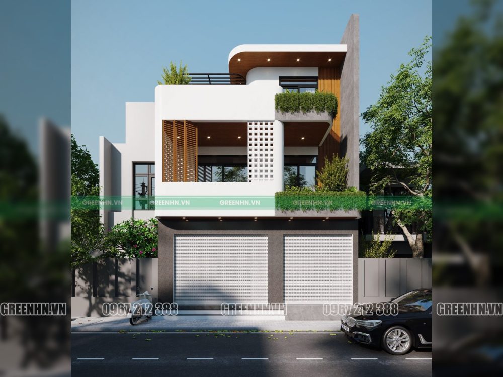 Mẫu nhà hiện đại 3 tầng mặt tiền 6m (CĐT: Anh Huy - Thái Nguyên)