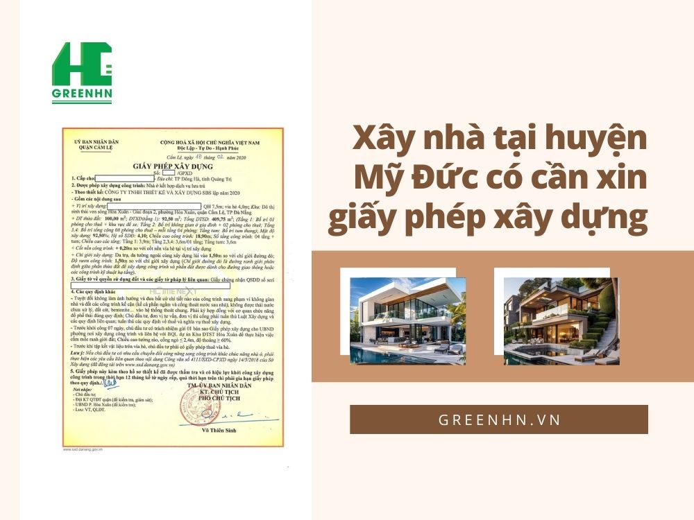 Làm nhà tại huyện Mỹ Đức có cần xin giấy phép xây dựng?