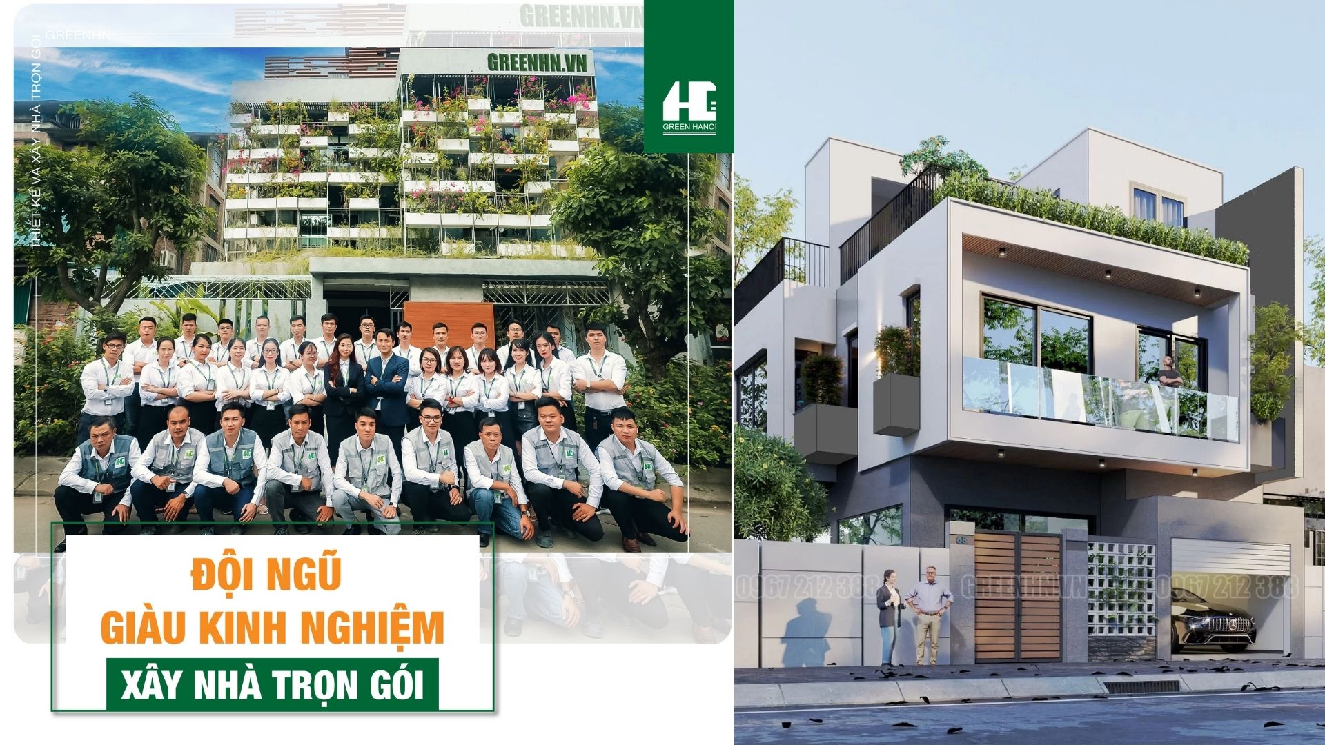 GreenHN nhà thầu thi công xây nhà trọn gói tại Thạch Thất