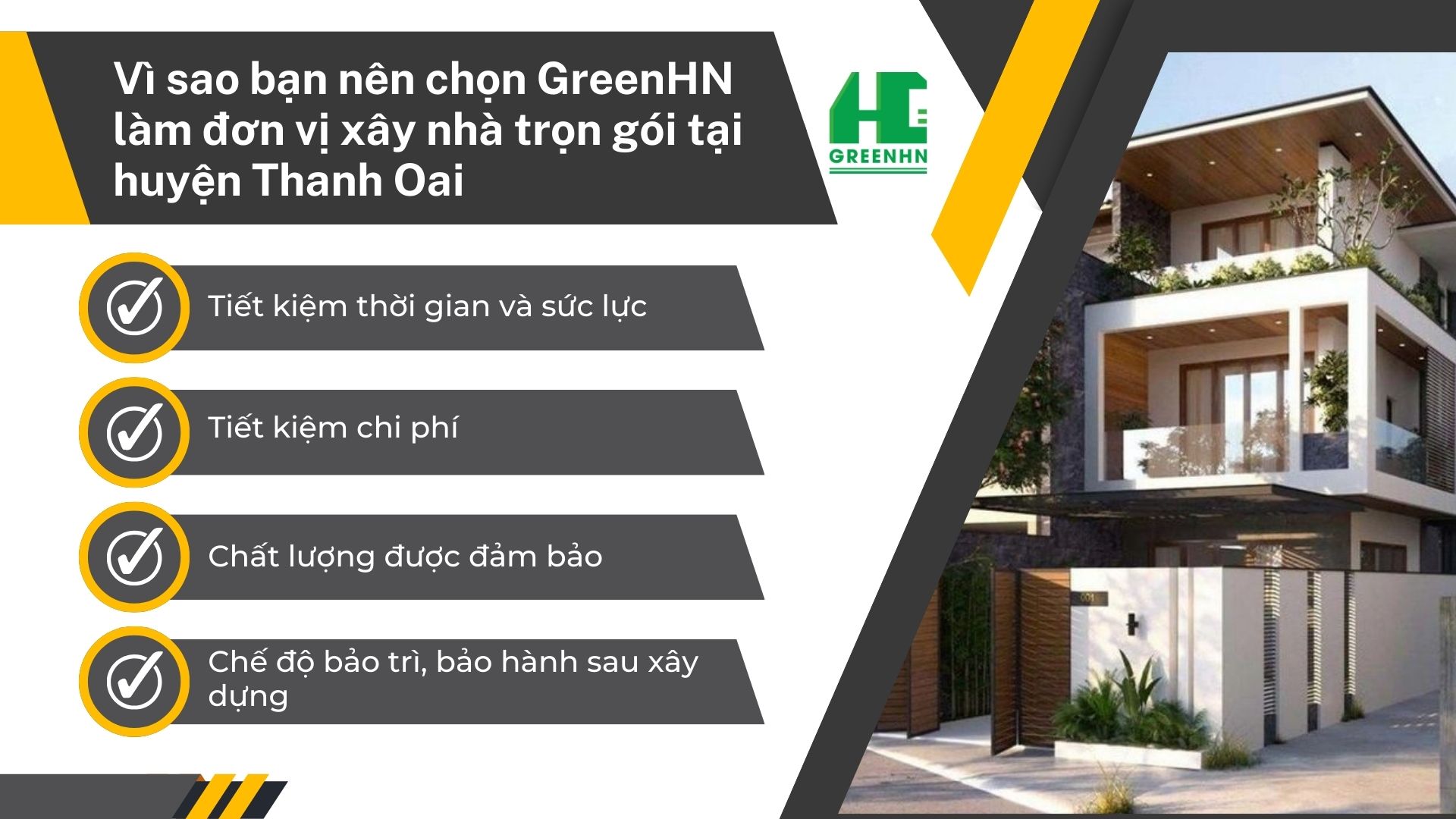 GreenHN đơn vị thi công xây nhà trọn gói tại huyện Thanh Oai uy tín