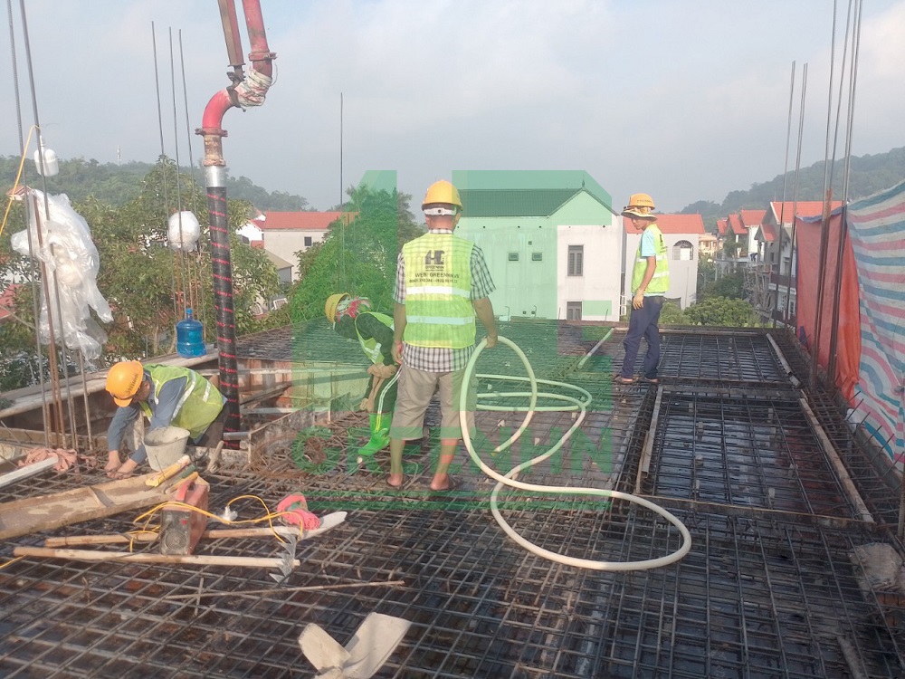 Đổ bê tông mác 250 công trình nhà dân dụng