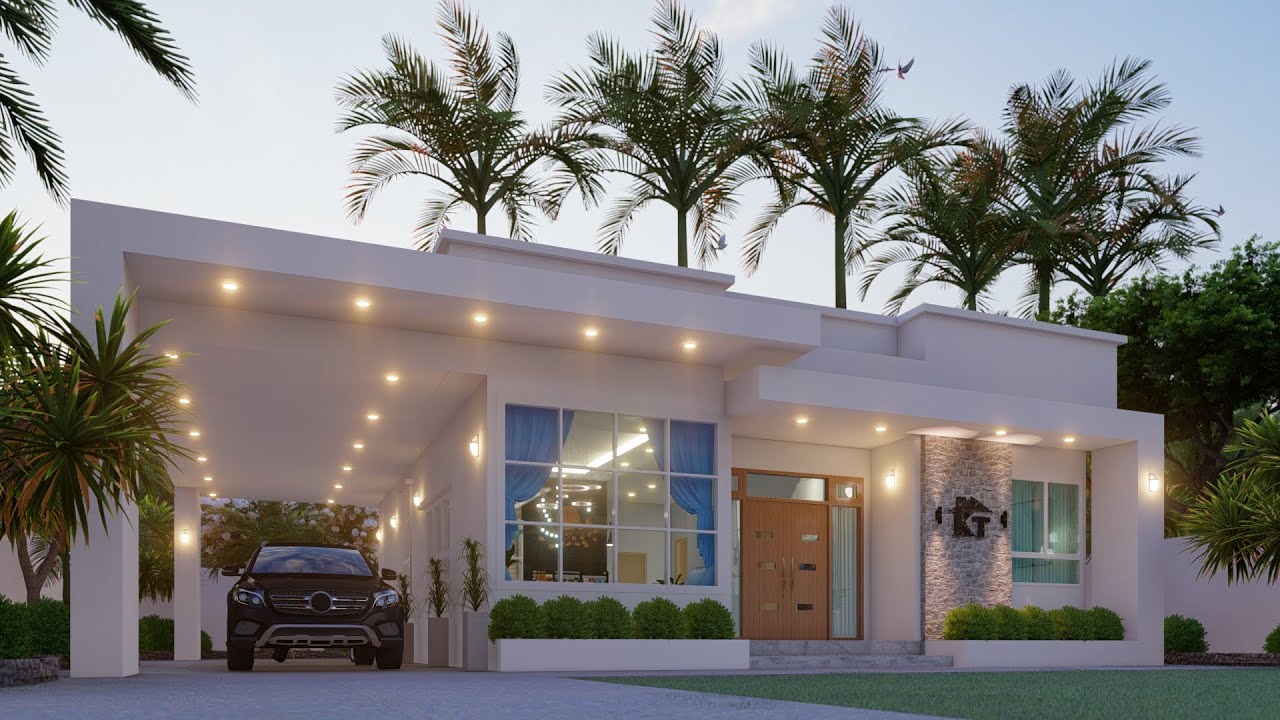 Mẫu nhà cấp 4 nông thôn mái bằng