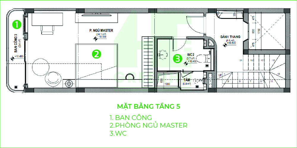 Mặt bằng tầng 5 anh Nam - Dương Nội