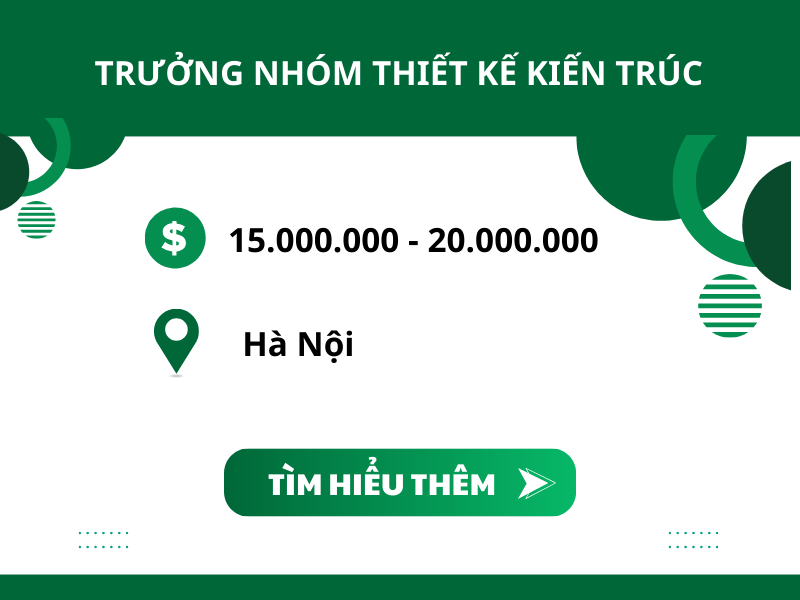Tuyển dụng: Trưởng Nhóm Thiết Kế Kiến Trúc