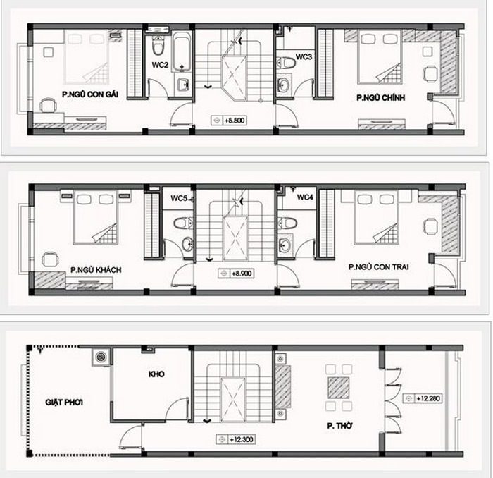 Bản vẽ nhà có tầng hầm chìm 100m2