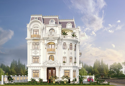Biệt thự 5 tầng tân cổ điển mái Mansard