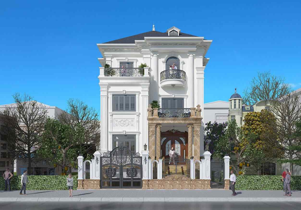 Nhà phố có tầng hầm chìm cổ điển