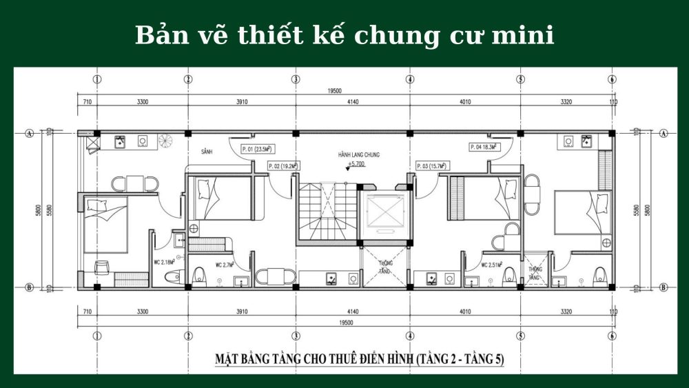 Bản vẽ thiết kế mặt bằng chung cư mini