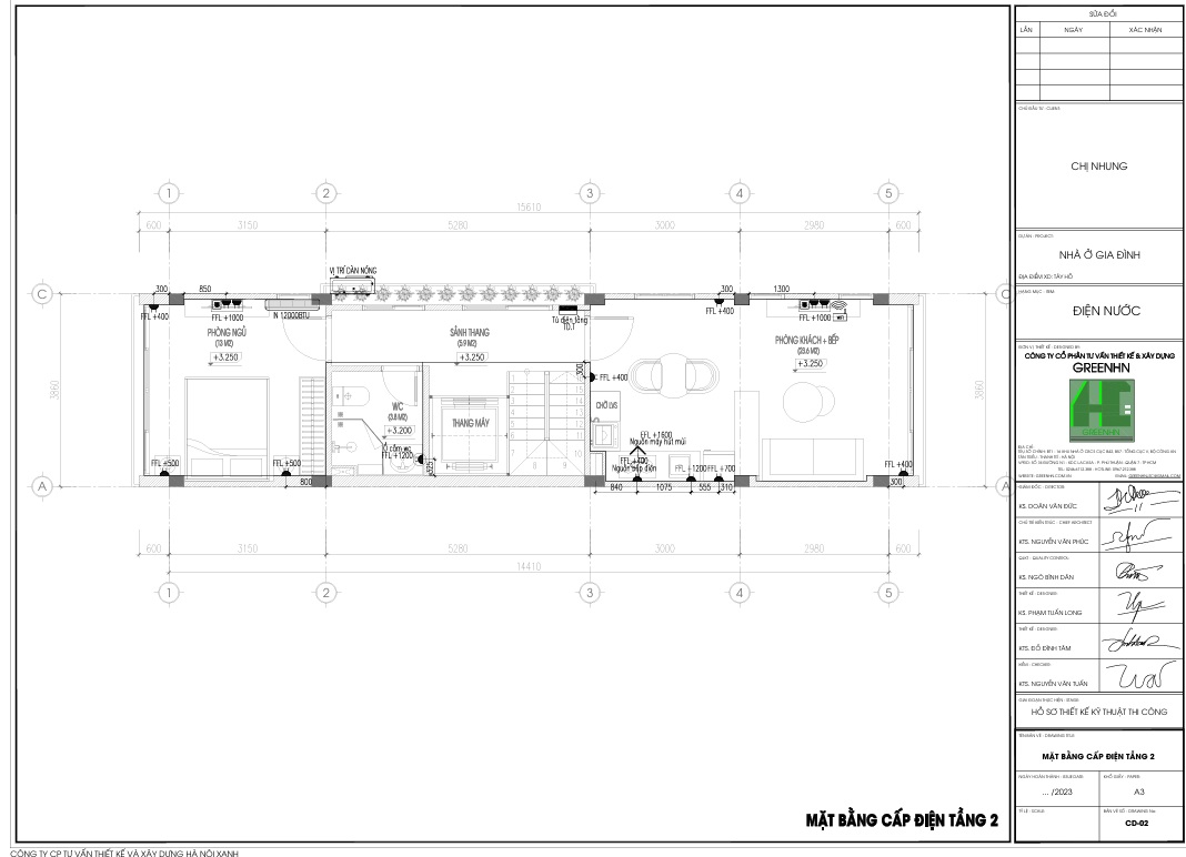 Mẫu bản vẽ thiết kế phần điện nhà 5 tầng