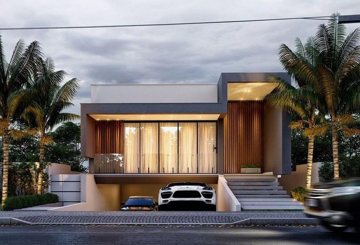 Nhà 1 tầng có tầng hầm chìm