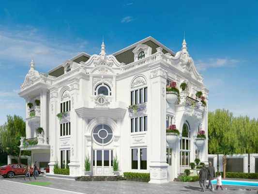 Nhà vát góc phong cách cổ điển