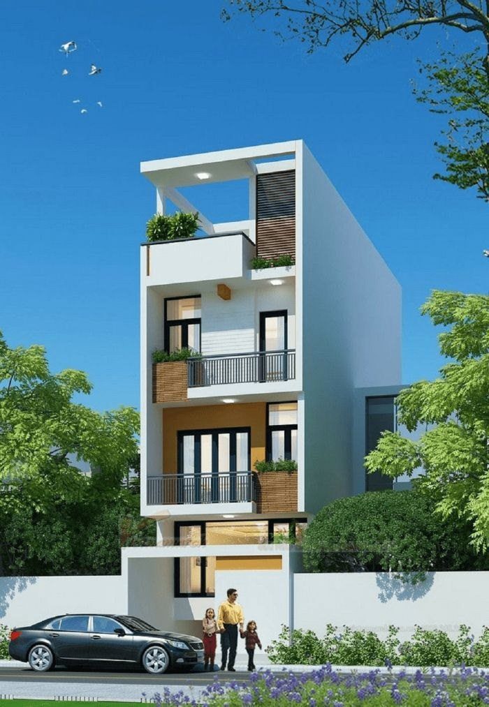Phối cảnh 3D thiết kế nhà có tầng hầm 5x20
