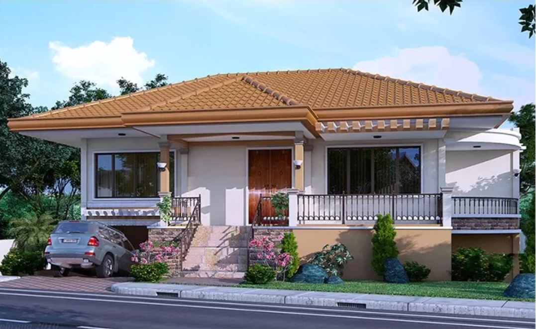 Phối cảnh nhà cấp 4 có hầm chìm