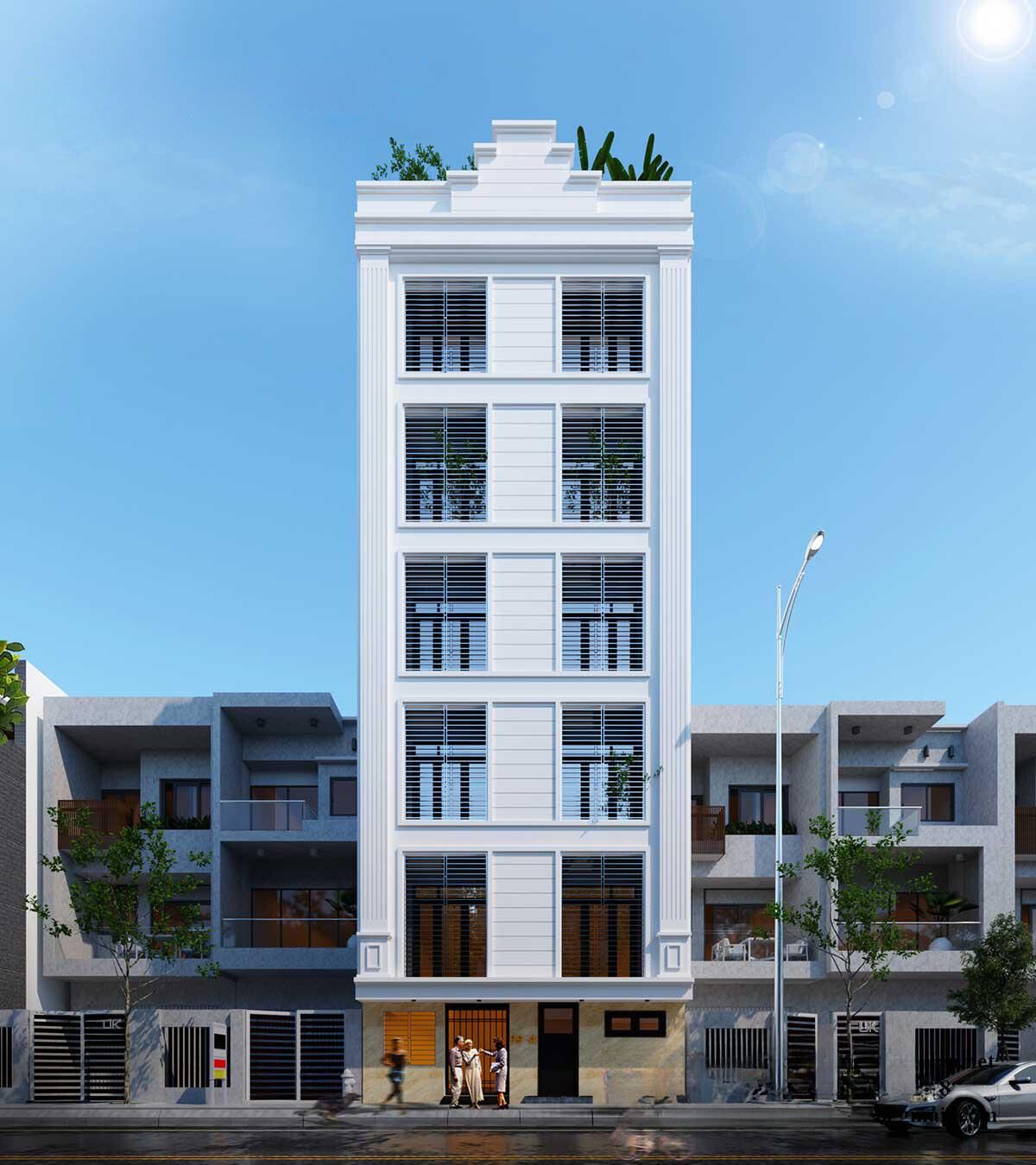 Mẫu xây dựng chung cư mini cho thuê chi phí khoảng 3 tỷ - 4 tỷ phong cách hiện đại