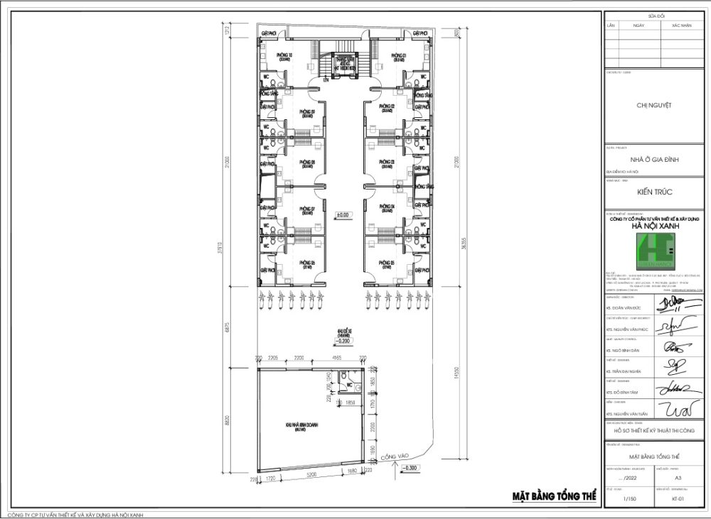 Mặt bằng tổng thể chung cư mini 5 tầng 1 tum