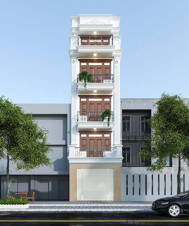 Mẫu nhà ống 5 tầng tân cổ điển