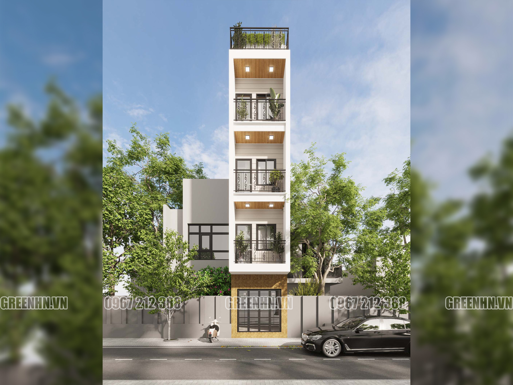 Nhà phố 5 tầng đẹp