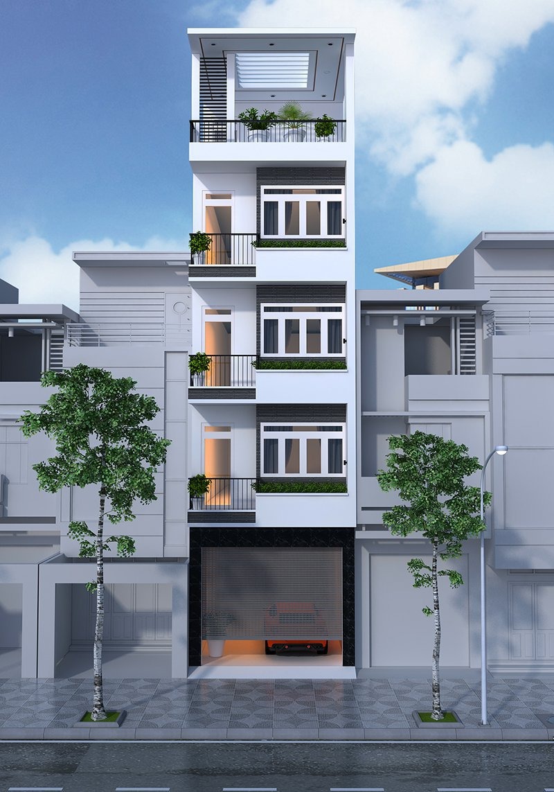 Mẫu nhà phố 5 tầng đẹp