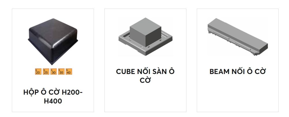 Hộp và phụ kiện sàn ô cờ