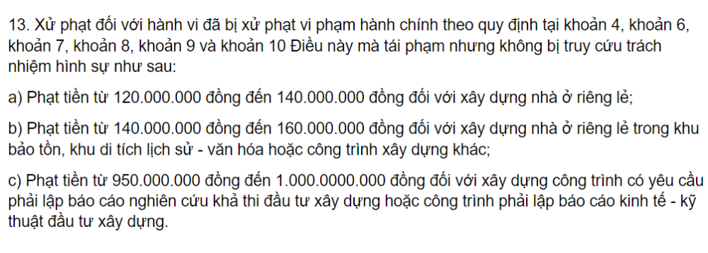 Xử phạt vi phạm chỉ giới xây dựng 1