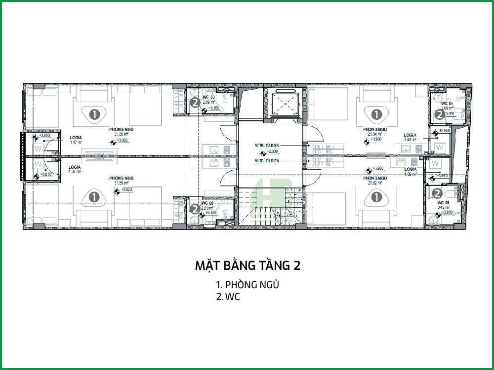 Mặt bằng công năng nhà anh Sơn - Vạn Phúc