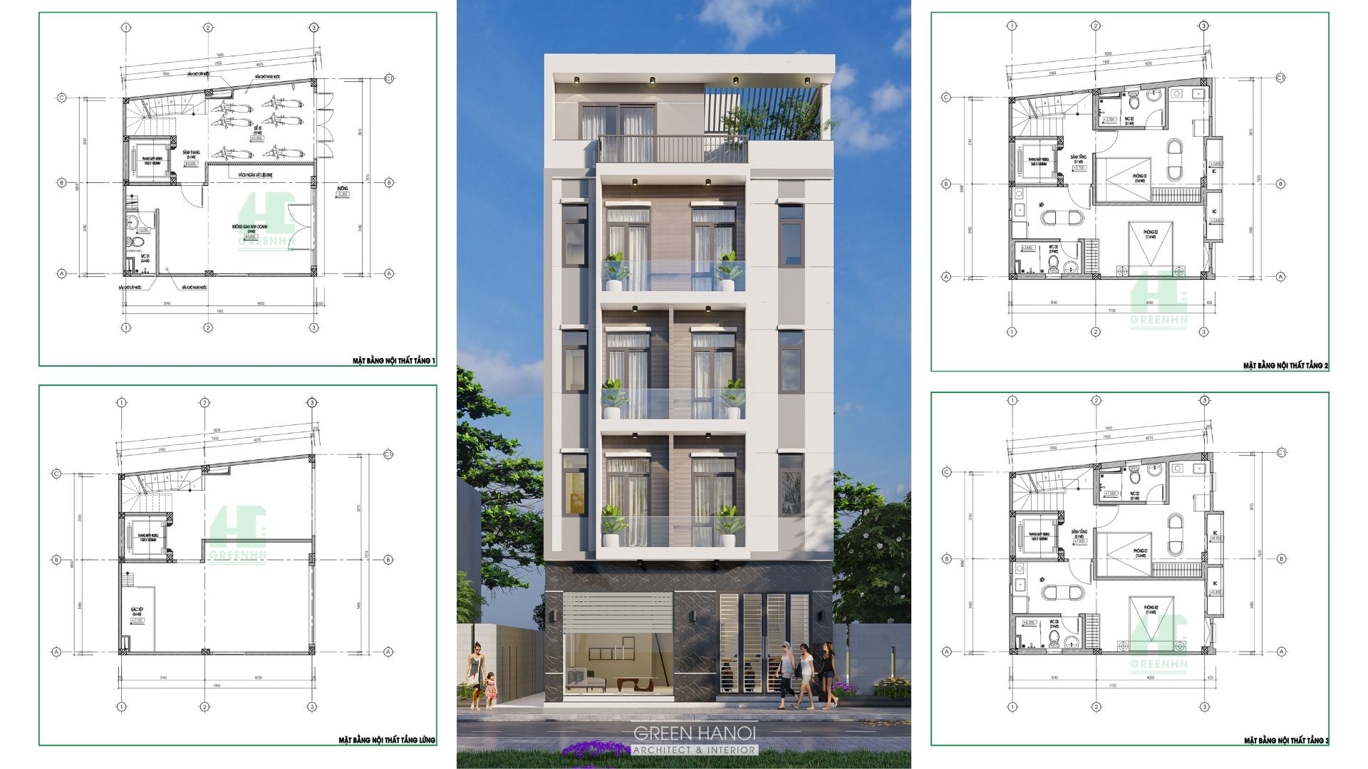 Mẫu thiết kế chung cư mini 100m2 hiện đại