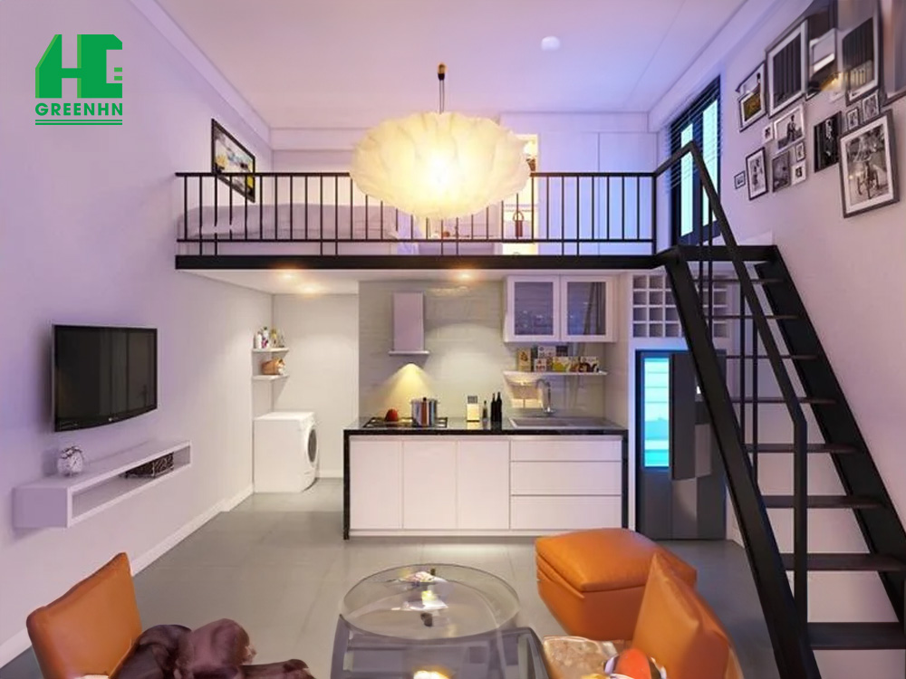 Căn hộ cho thuê trong tòa nhà 200m2 với thiết kế gác lửng