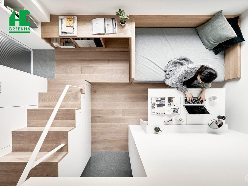 Phối màu phù hợp trong thiết kế chung cư mini 200m2