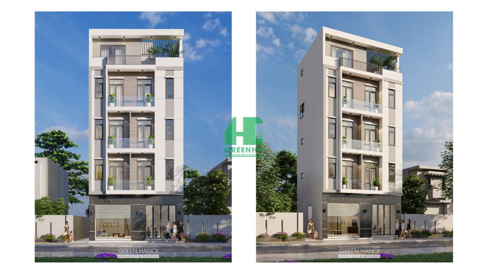 Mặt tiền phối cảnh nhà ở kết hợp cho thuê 50m2 tại Hà Đông