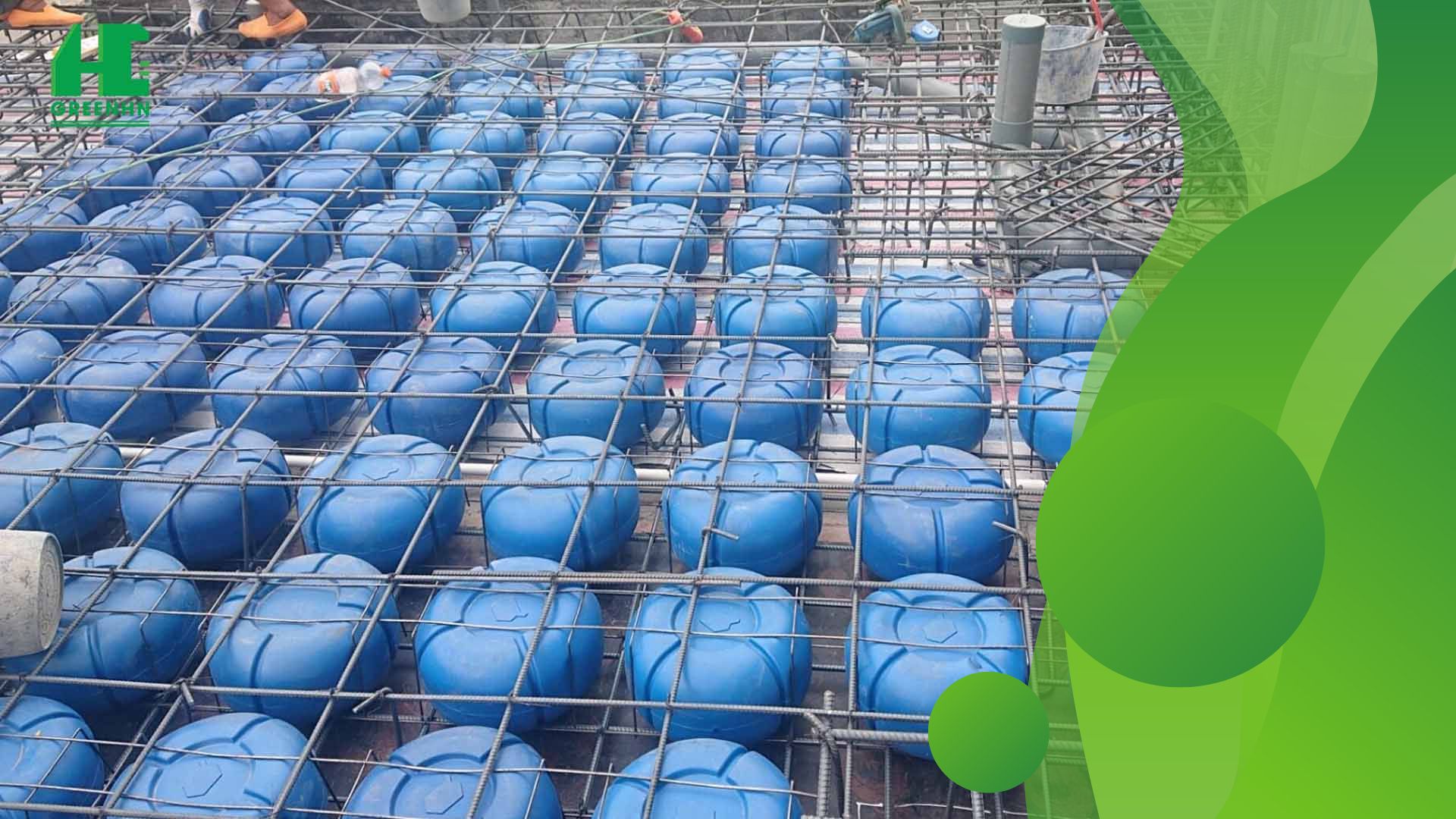 Lắp đặt lồng thép Cobiax đúng vị trí