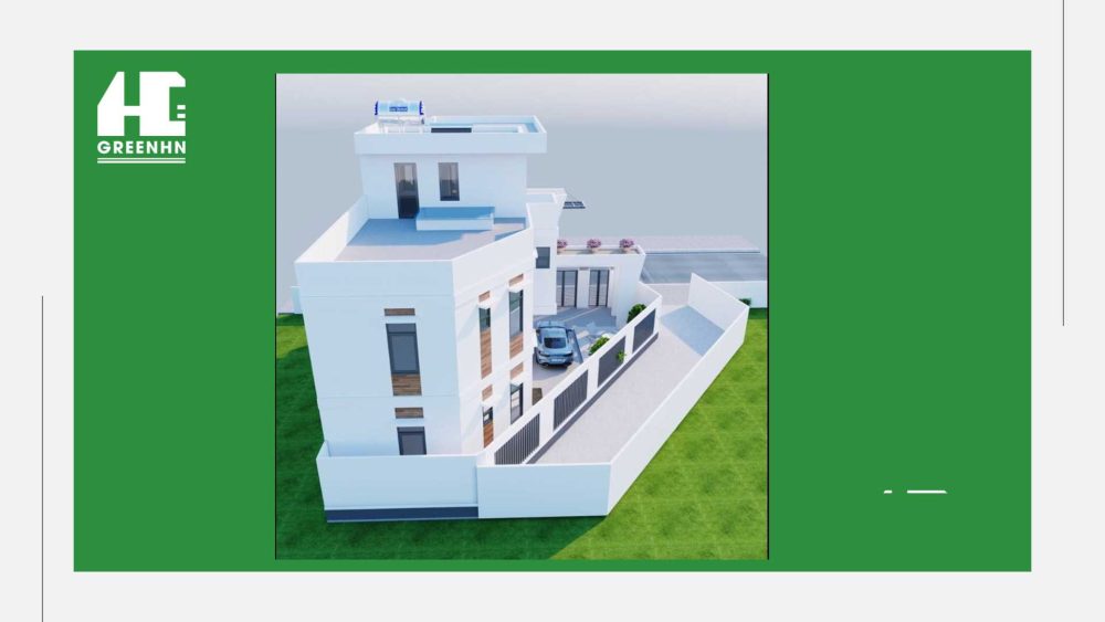 Nhà 3 tầng trên đất hình thang