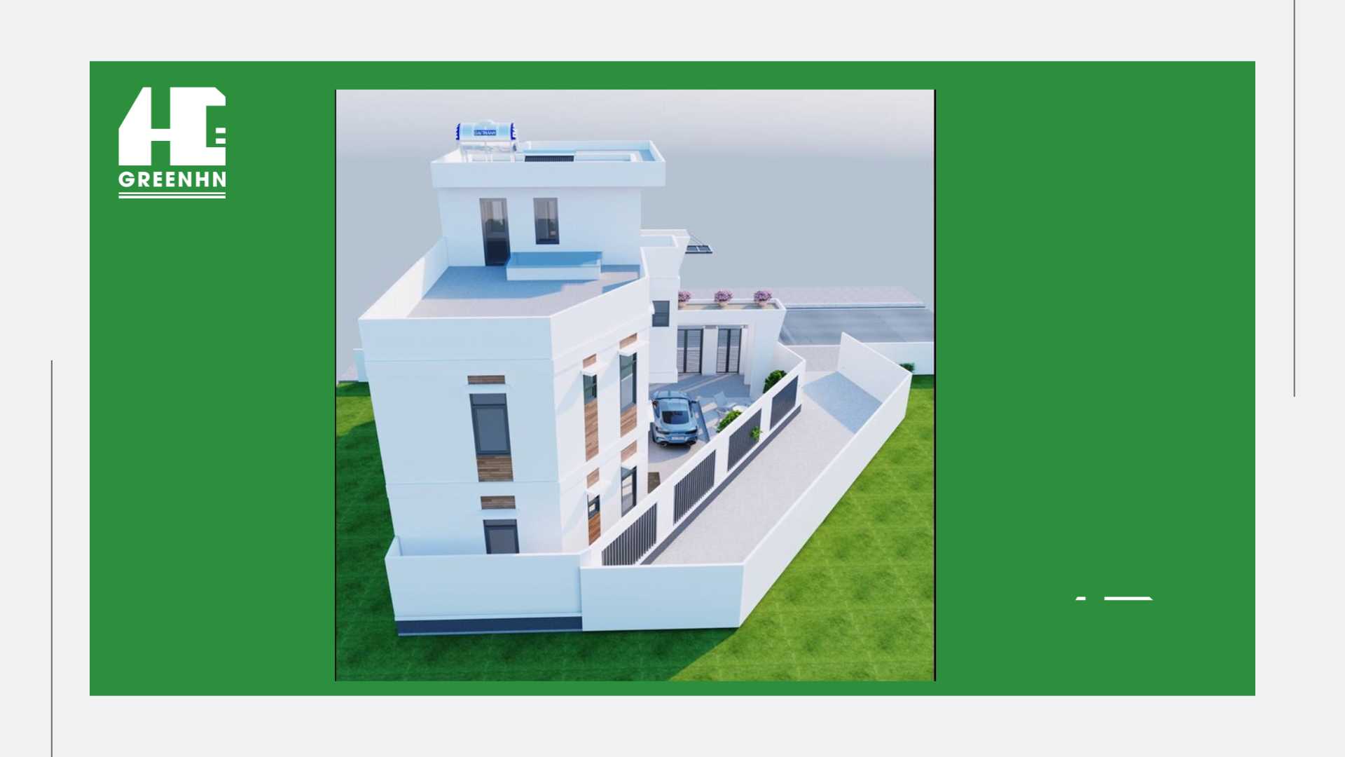 Nhà 3 tầng trên đất hình thang