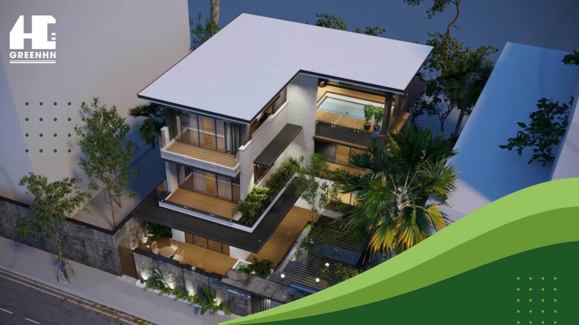 Thiết kế nhà trên đất nở hậu