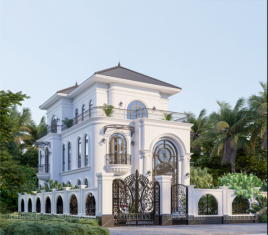 Ngoại thất biệt thự nhà anh Lộc Hưng Yên