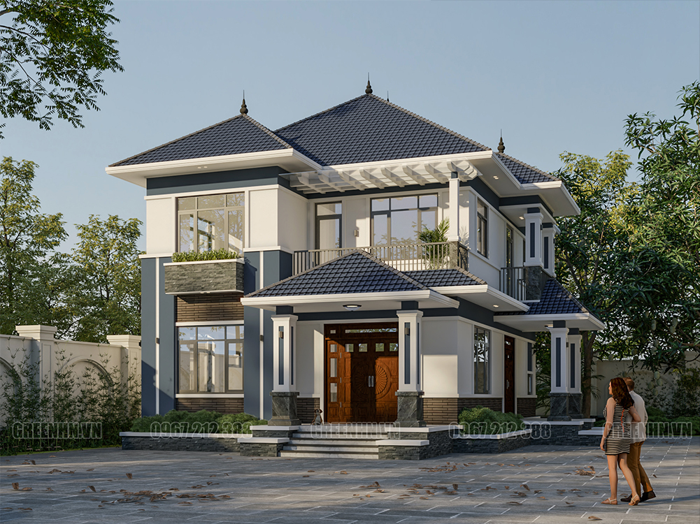 Biệt thự mái Nhật 2 tầng