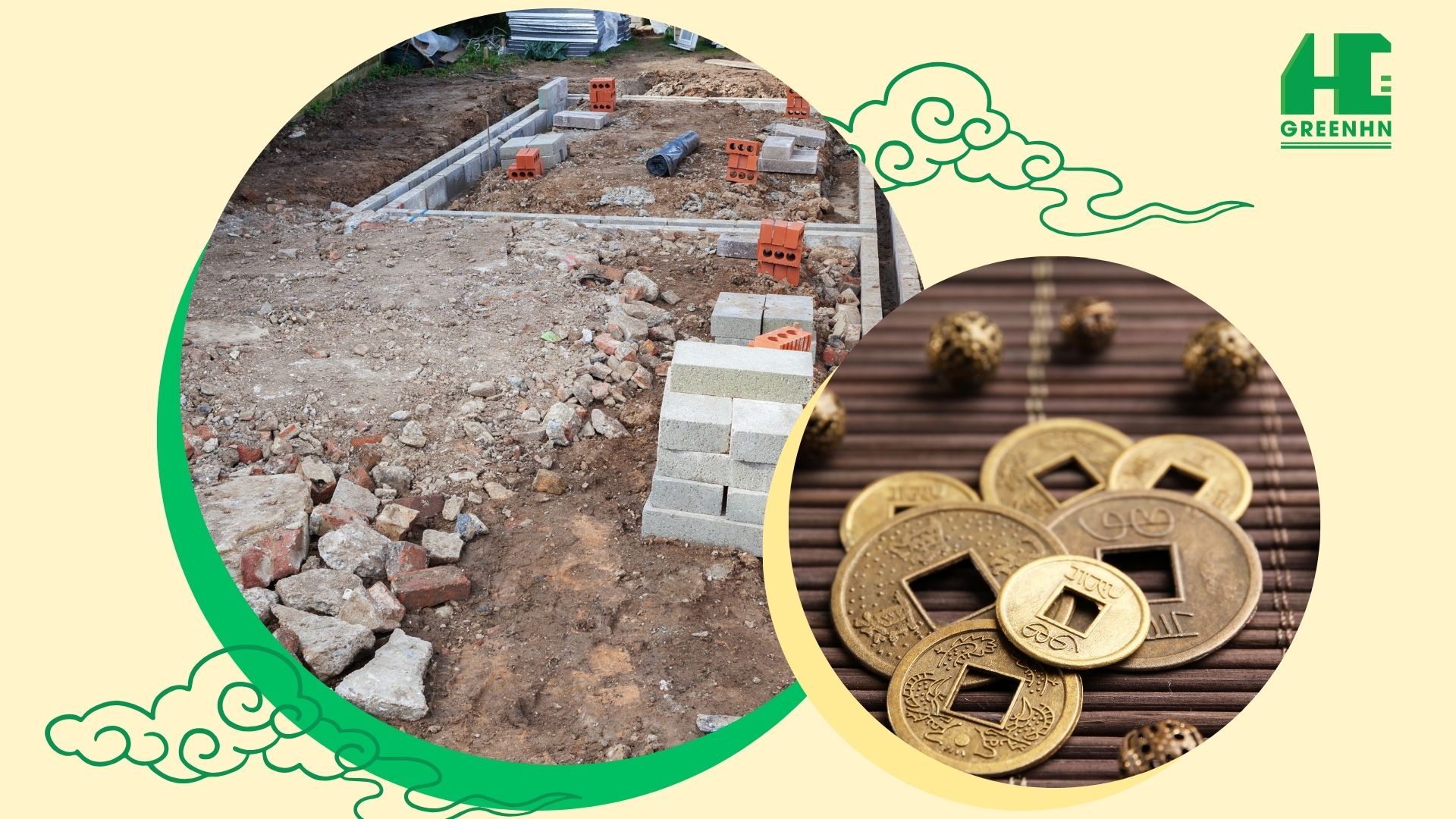 Chôn đồng xu dưới nền nhà