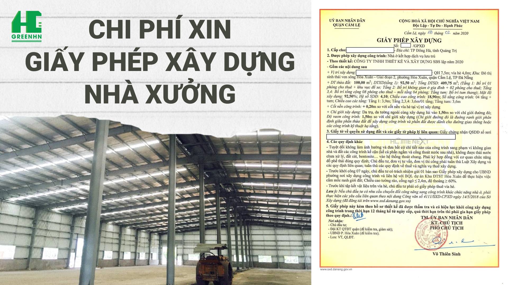 Chi phí xin giấy phép xây dựng nhà xưởng hết bao nhiêu