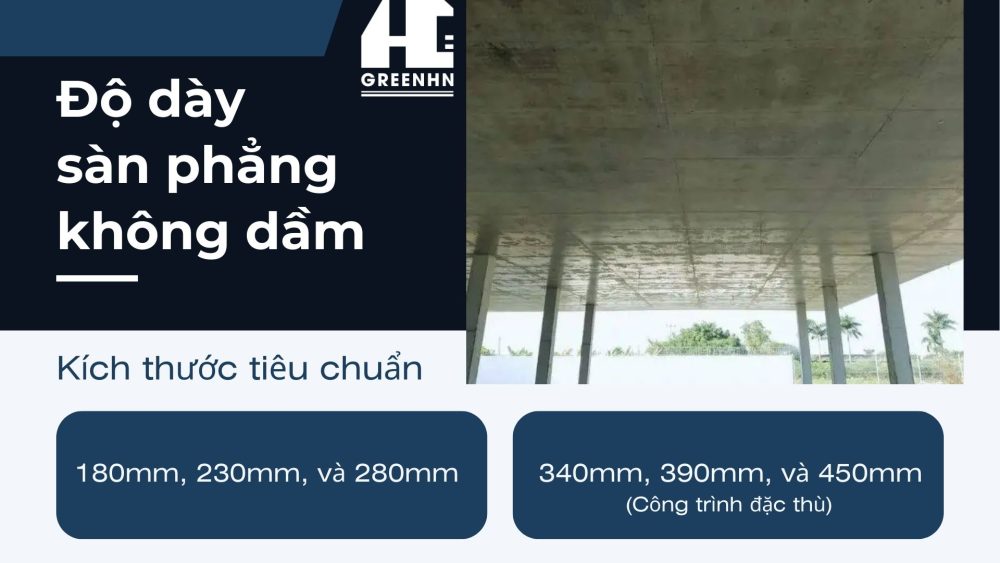 Độ dày sàn phẳng không dầm