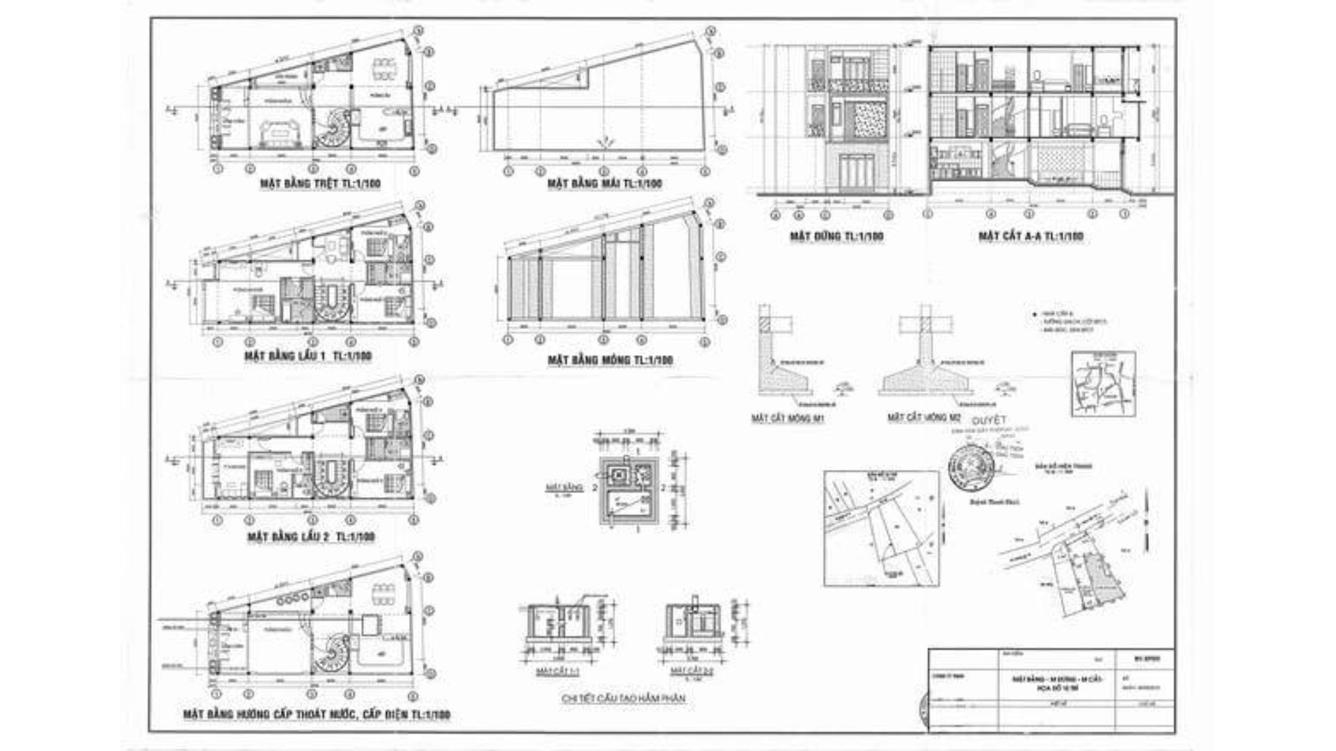Bản vẽ xin giấy phép xây dựng nhà 3 tầng