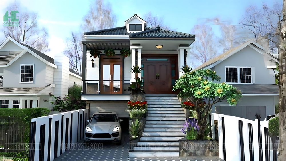 Nhà 1 tầng với thiết kế hầm nổi sang trọng