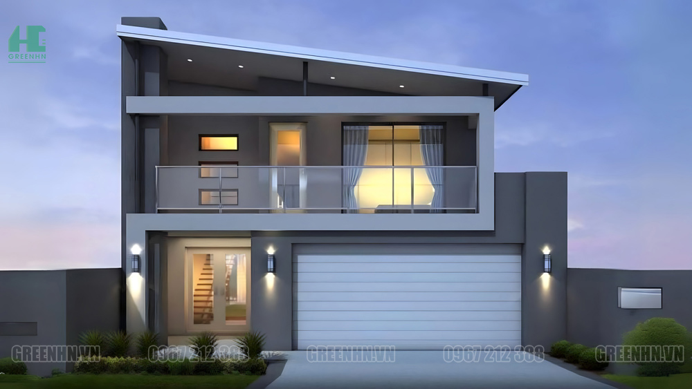 Nhà tầng hầm nổi phong cách hiện đại