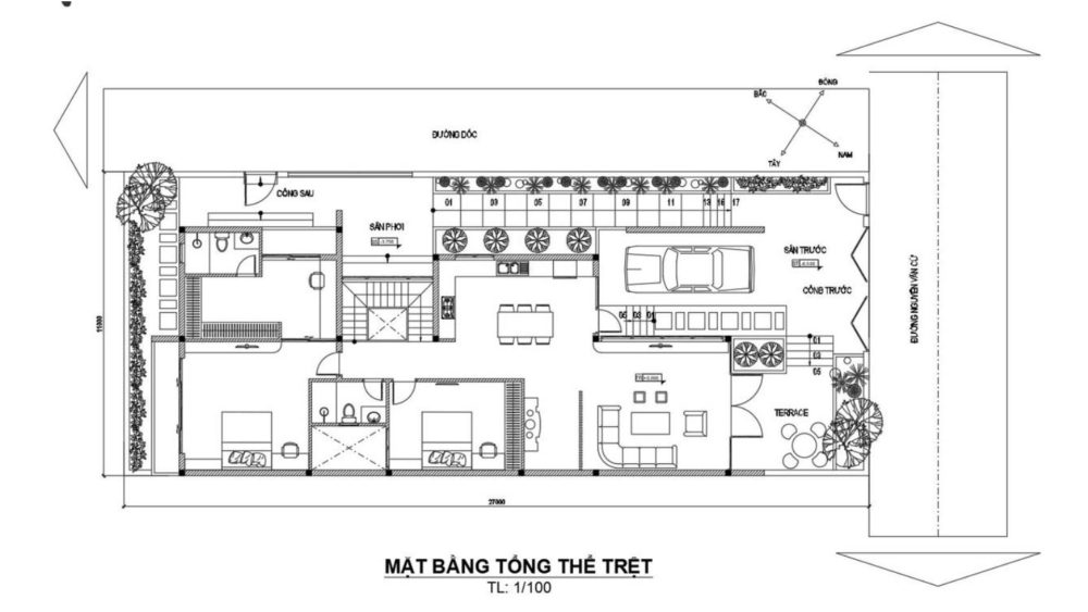 Bản vẽ nhà tầng hầm nổi
