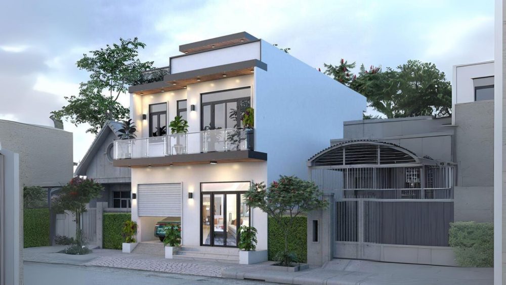 Nhà tầng hầm nổi hiện đại đẹp